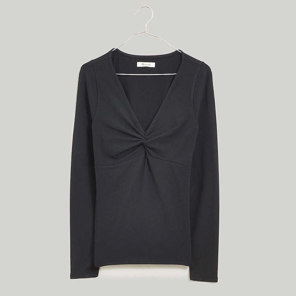 Madewell Twist Front Long Sleeve Tee SZ L